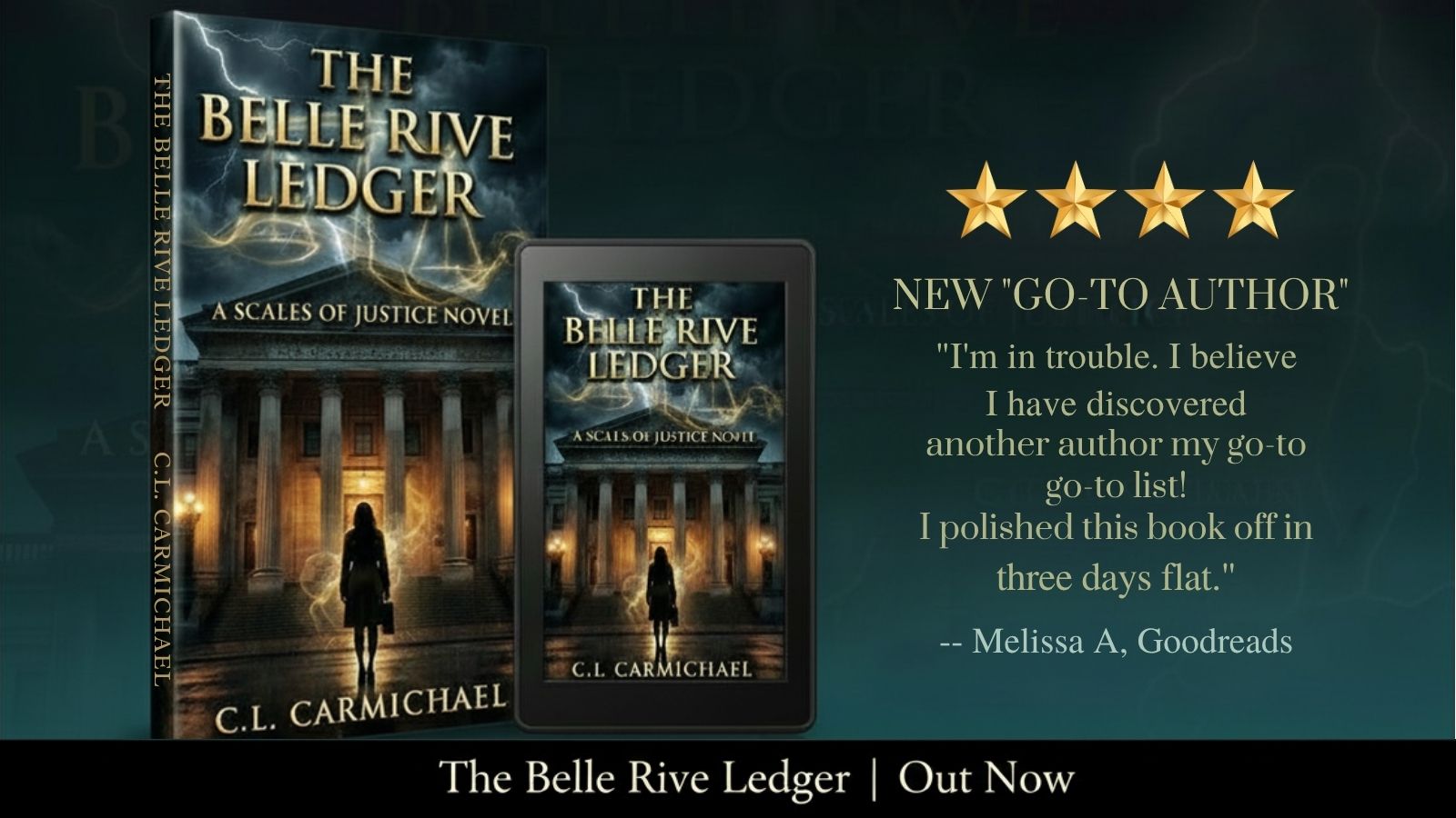4-star new favorite author review for The Belle Rive Ledger